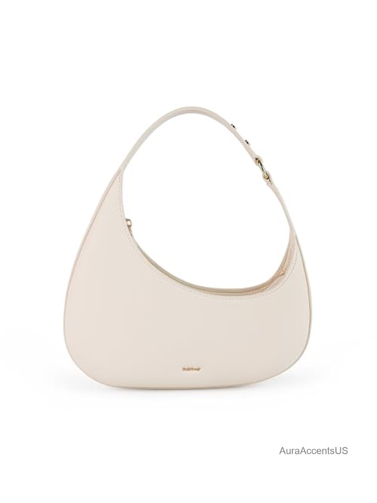 Small Crescent Shoulder Bag, Mini Vegan Leather Hobo Purse With Zipper